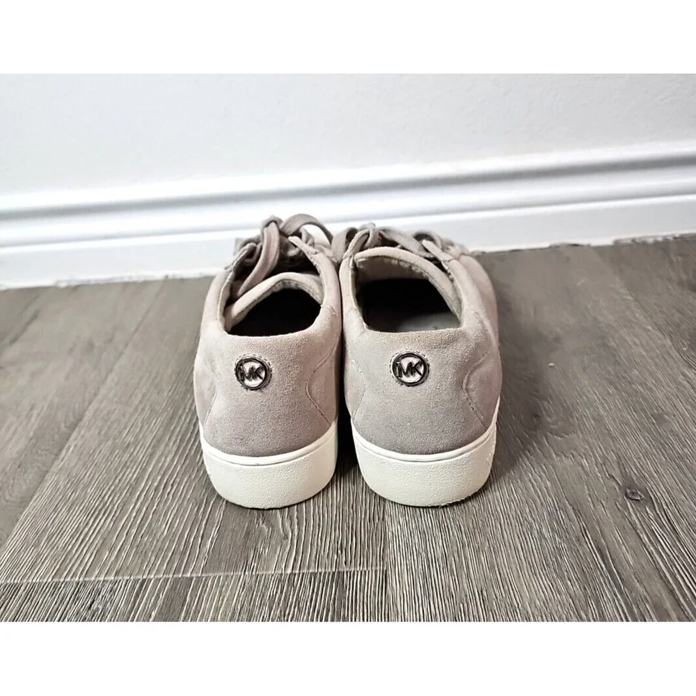 Michael Kors Womens Irving Sneaker Shoes Beige HX16C Low Top Leather Lace Up 10M
